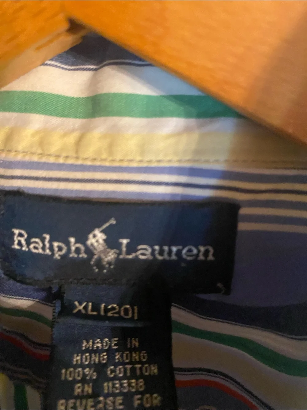 Ralph Lauren Multicolor Vertical Stripe Button-Down Shirt - Blue, Green, Yellow